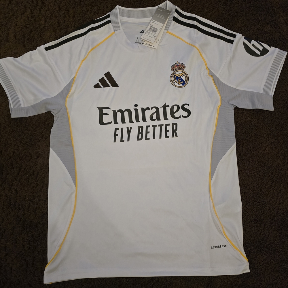Adidas White and Yellow Men's Jersey